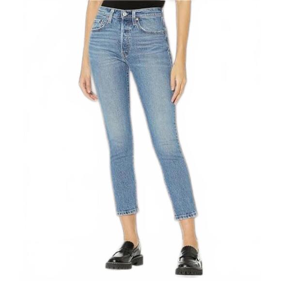 Levi's 501 Skinny Women's High Rise Straight Leg Jeans - Picture 5 of 7